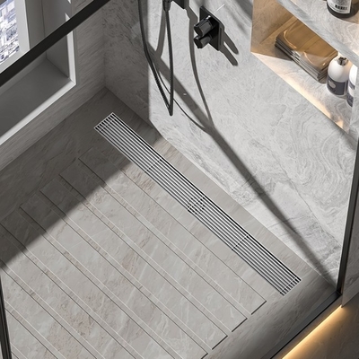 Edelstahl-Linienfußboden-Abfluss für Badezimmer Dusche Geruchsfreudig und leicht zu reinigen