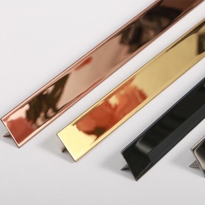 Gemalte Gold Spiegel Polieren T-Form Edelstahl Fliesen Trim für Wanddekoration 1kg
