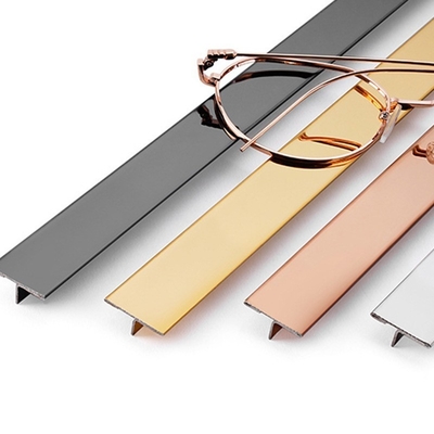 Gemalte Gold Spiegel Polieren T-Form Edelstahl Fliesen Trim für Wanddekoration 1kg