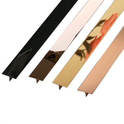 Gemalte Gold Spiegel Polieren T-Form Edelstahl Fliesen Trim für Wanddekoration 1kg