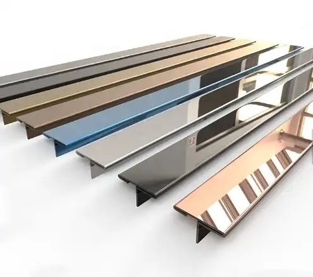 Gemalte Gold Spiegel Polieren T-Form Edelstahl Fliesen Trim für Wanddekoration 1kg