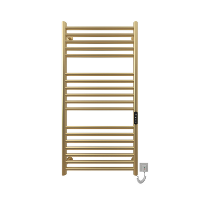 Gold Wandmontage HEATED Handtuchwärmer mit schlankem runden Rohrdesign und frei stehenden Option