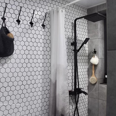 Moderne Design-Stil reine weiße Keramik-Sechseckegel mit Honighalm Glasmosaik