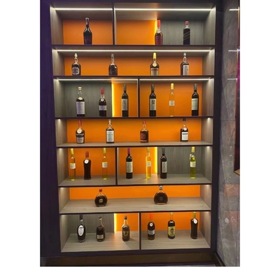 Modell Holz Weinregal Schrank für Home Hotel in maßgeschneiderter Rot und Schwarz/Gold Farbe