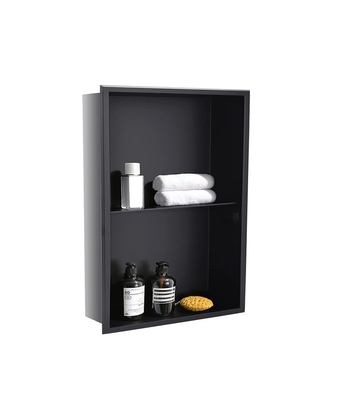 Wasserdicht 304 Edelstahl Badezimmer Wand Nische Einfach-Duschregal für Black Box