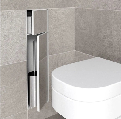Modernes Design Edelstahl Badezimmer Toilettenbürste mit eingebauter Wandnische und Longue Salle de Bain Lichter 2023