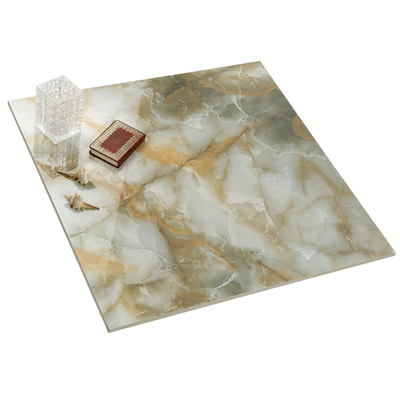Gelb / Gold Wohnzimmer Stein Nachahmung Textur 600x600 Polierte Porzellantfliesen