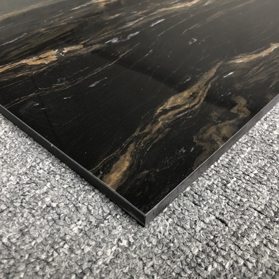 GLOSSY Schwarzgold Marmor Keramik 24x24 Quadrat Fliesen für Außen- und Innenbereich Glanz Bedürfnisse