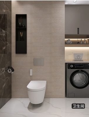 Wasserdichtes Duschfach mit LED-Licht Doppelregal Modernes Design 12x20 Schwarz