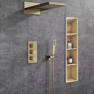Wasserdichtes Duschfach mit LED-Licht Doppelregal Modernes Design 12x20 Schwarz