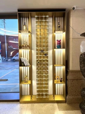Moderne Badezimmergestaltung LED-Gold-Duschnische mit SMC-Fliesen und -Trim