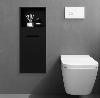 Brushed Oberfläche Gold Badezimmer Nische für wasserdichte und Spülung-montierte schmale Toilette