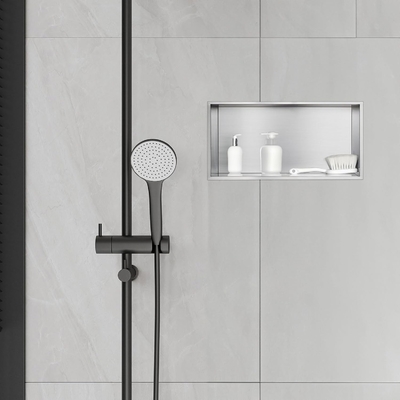 Duschnische aus Edelstahl 12&quot;x24&quot; und Doppelregal Wandnische für modernes Hoteldesign