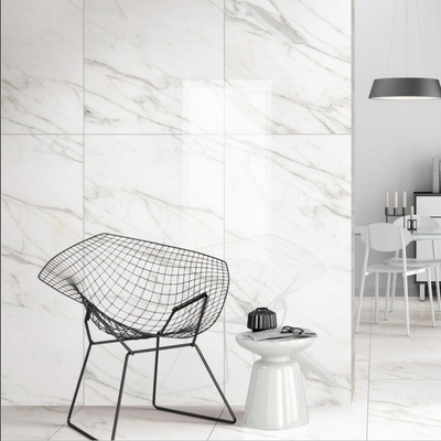 Lobby-Bodenfliesen Moderne Art 600x600 Poliertes Porzellan Calacatta Marmorfliesen