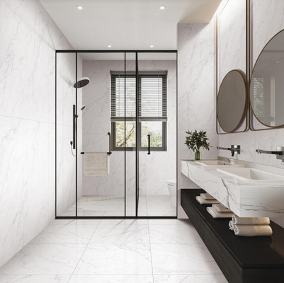 Lobby-Bodenfliesen Moderne Art 600x600 Poliertes Porzellan Calacatta Marmorfliesen