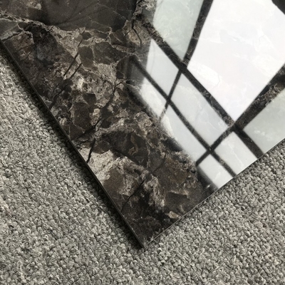 60 x 60 cm Porzellanato Schwarz und Weiß Kartenstein Marmor Bodenfliesen in Matte Finish