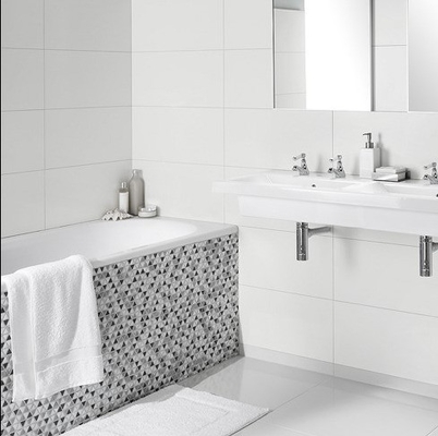 Ausgefertigt 30x60 Glas Keramik Bad weiße Fliesen Design Innenteile 300x600