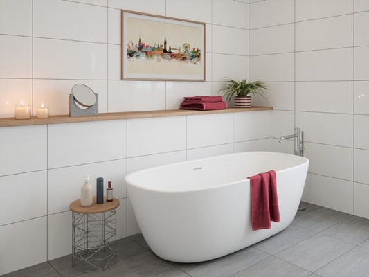 Ausgefertigt 30x60 Glas Keramik Bad weiße Fliesen Design Innenteile 300x600